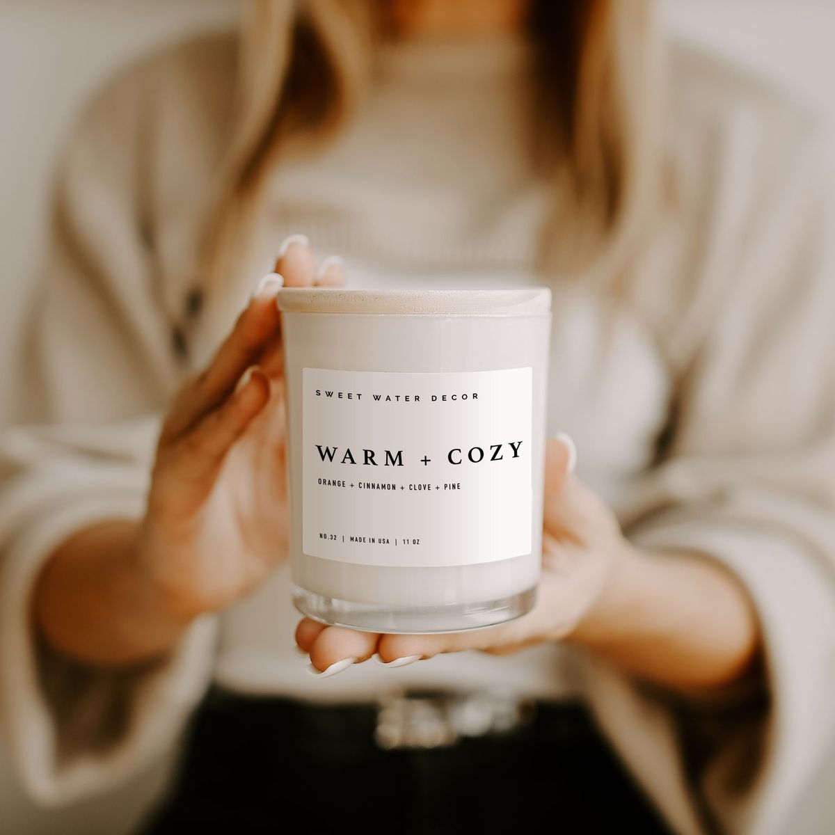 Warm and Cozy White Jar Candle