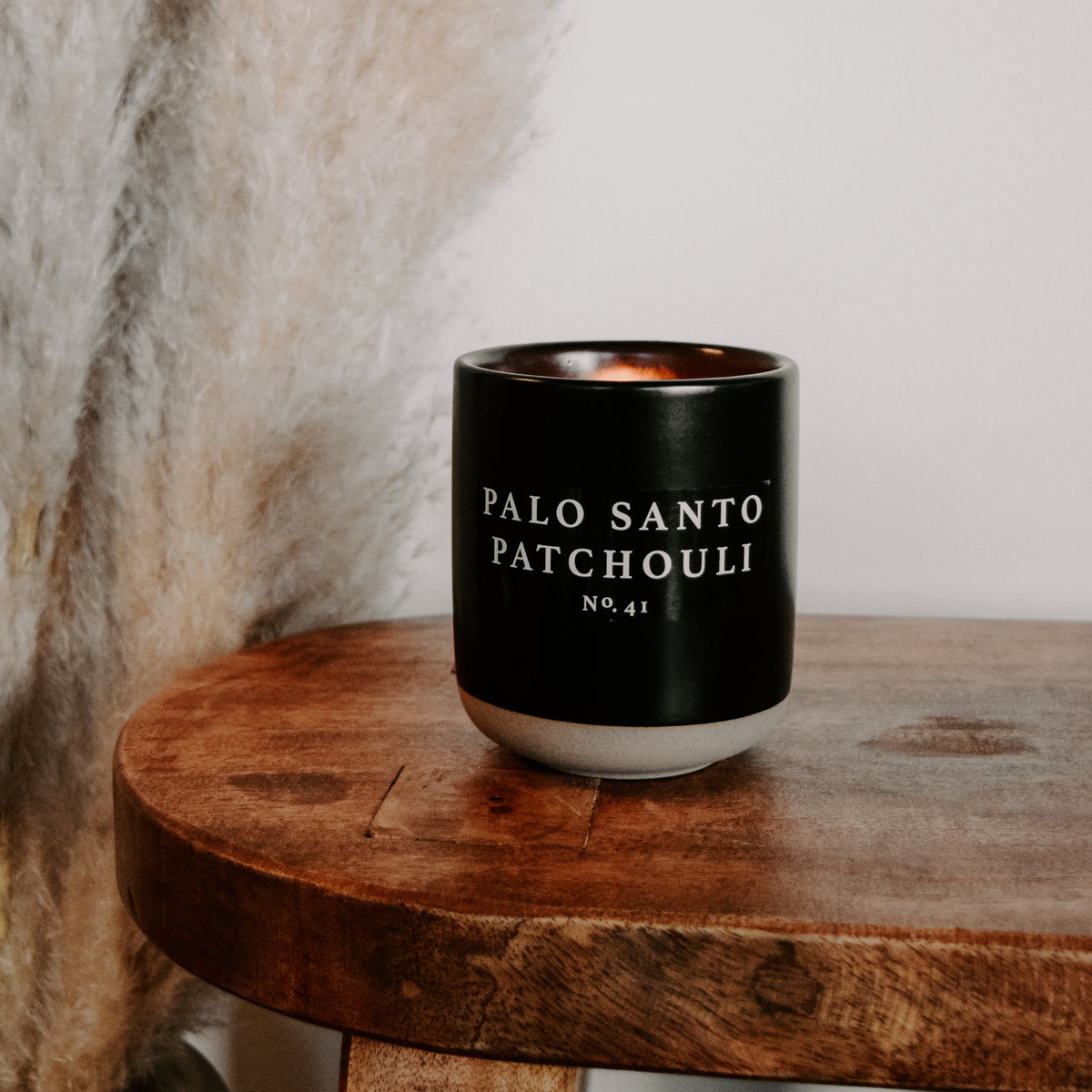 Palo Santo Patchouli Black Stoneware Candle