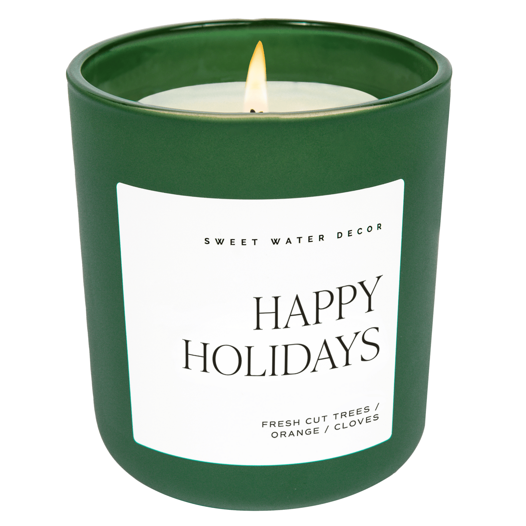 Happy Holidays Green Matte Jar Candle