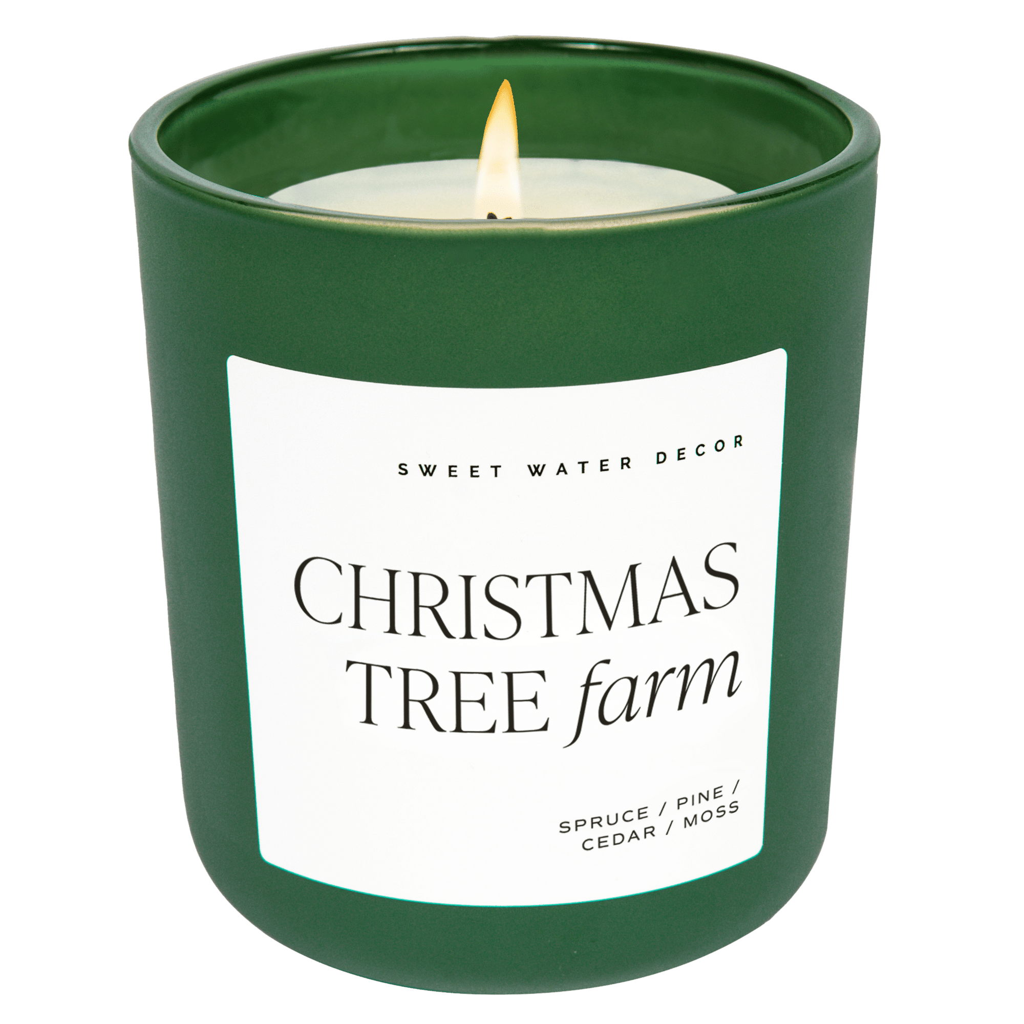 Christmas Tree Farm Green Matte Jar Candle