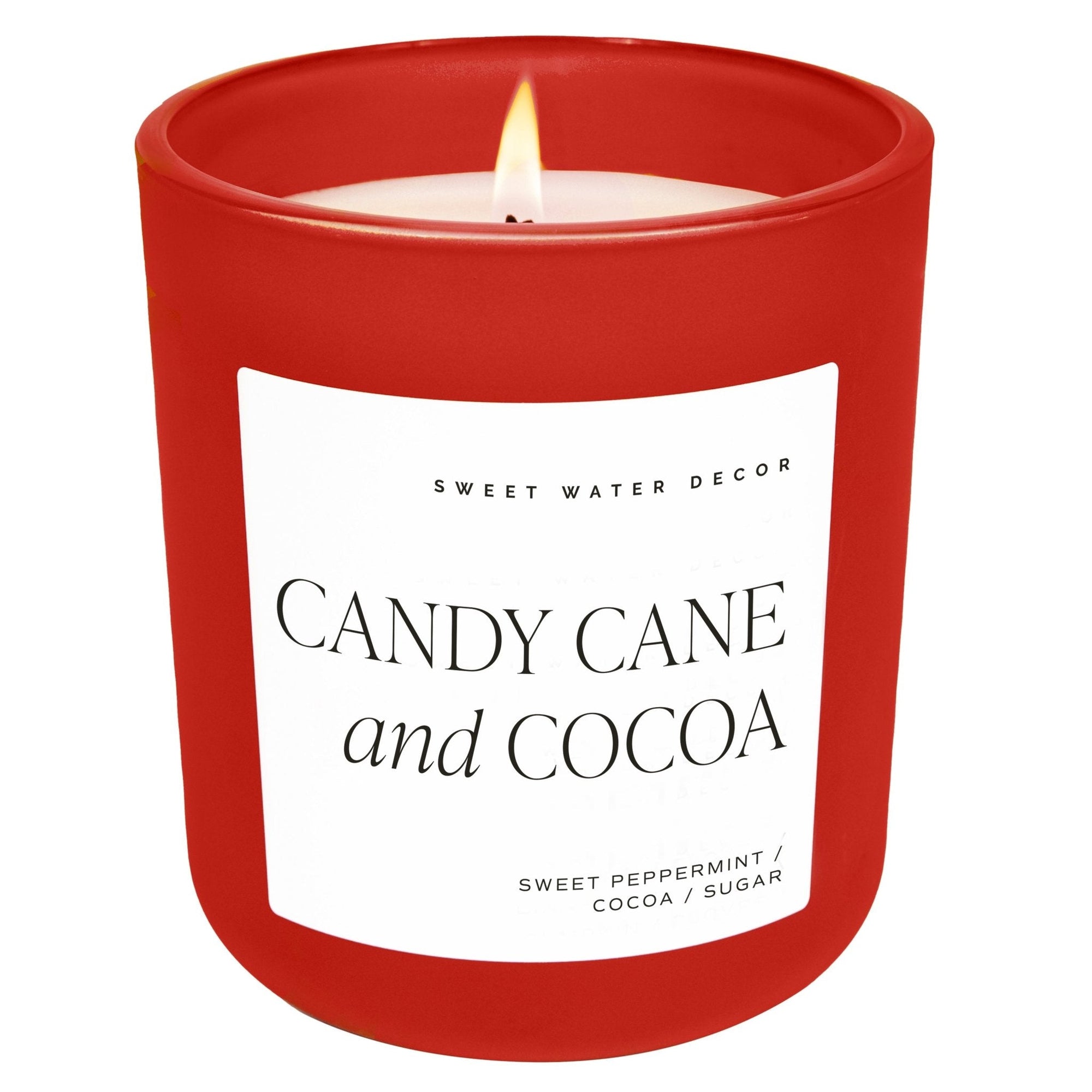 Candy Cane & Cocoa Red Matte Jar Candle