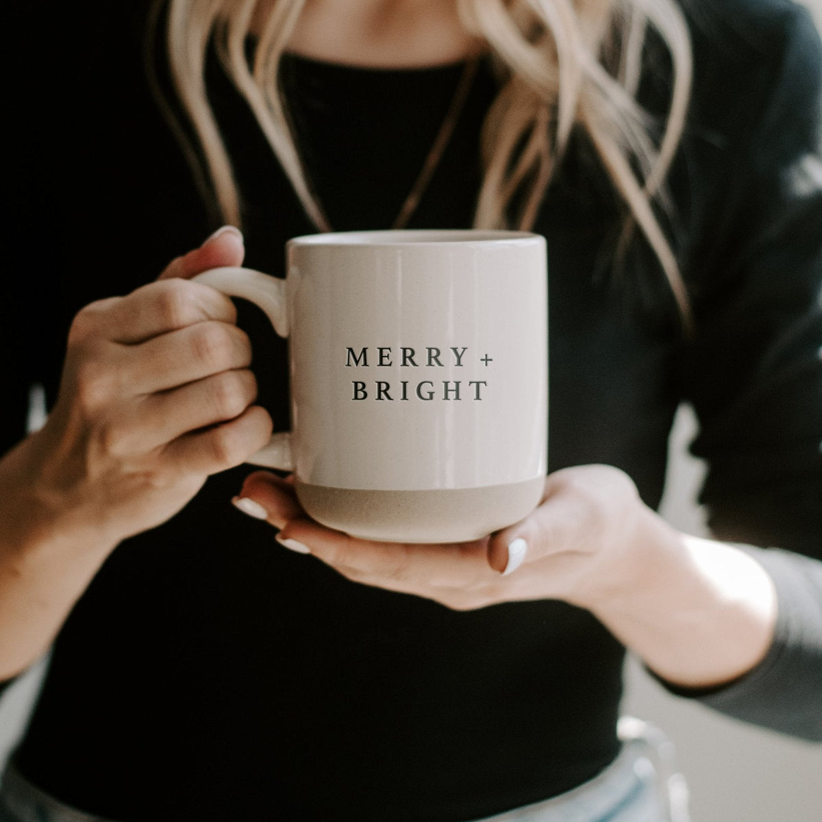 Merry &amp; Bright Stoneware Coffee Mug