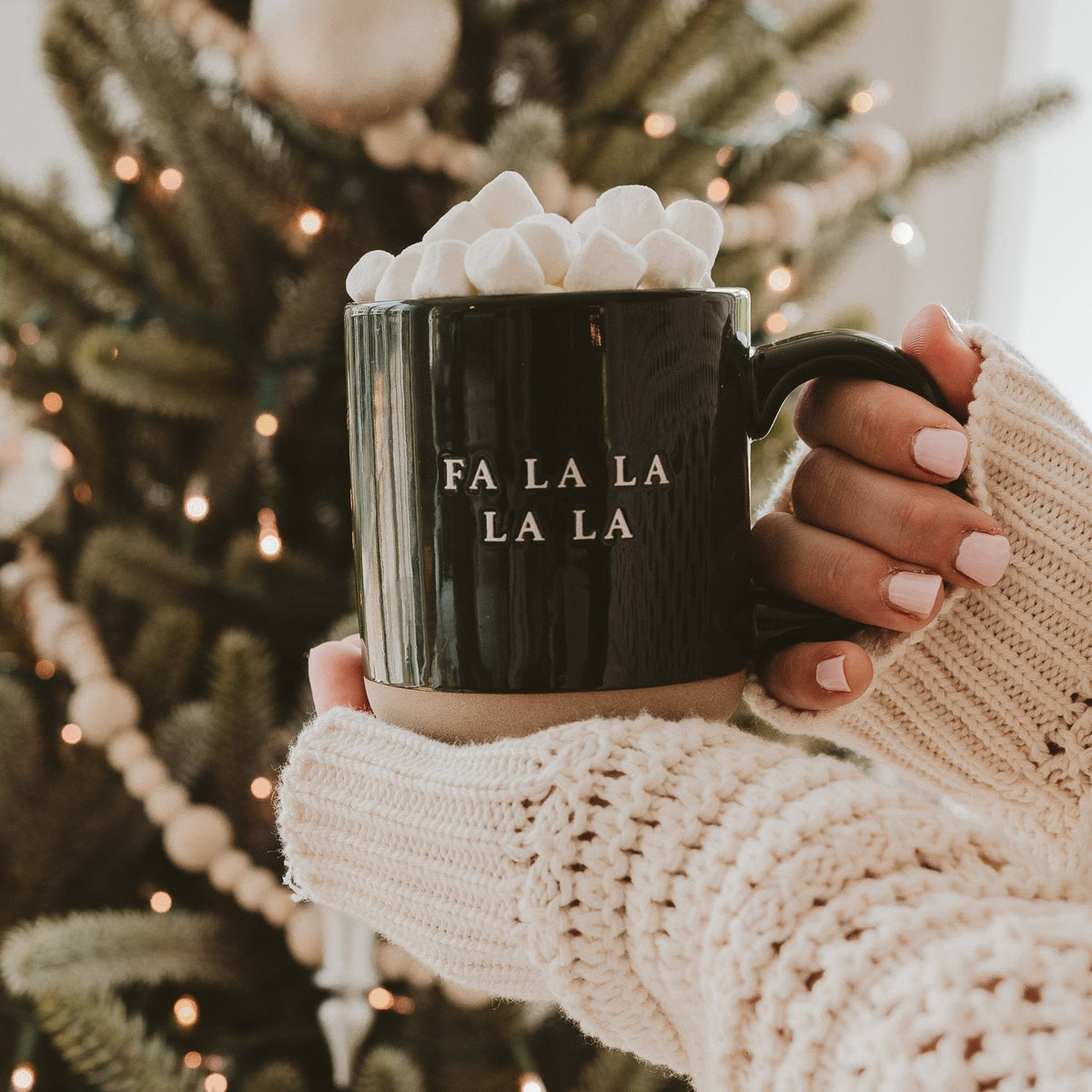 Fa La La Green Stoneware Coffee Mug