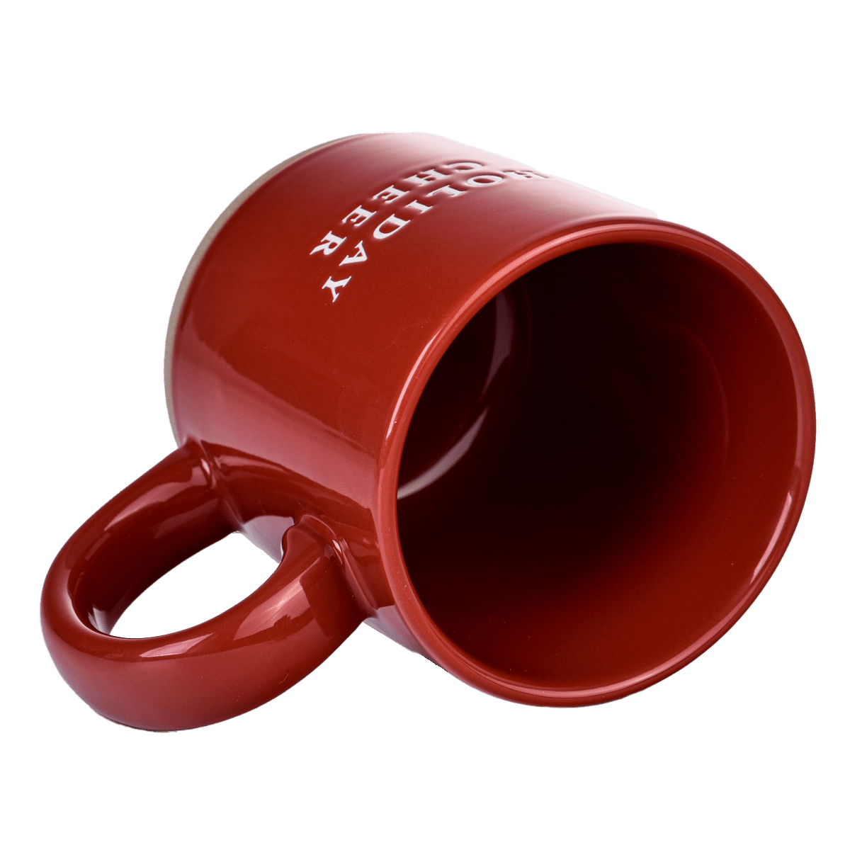 Holiday Cheer Red Stoneware Coffee Mug