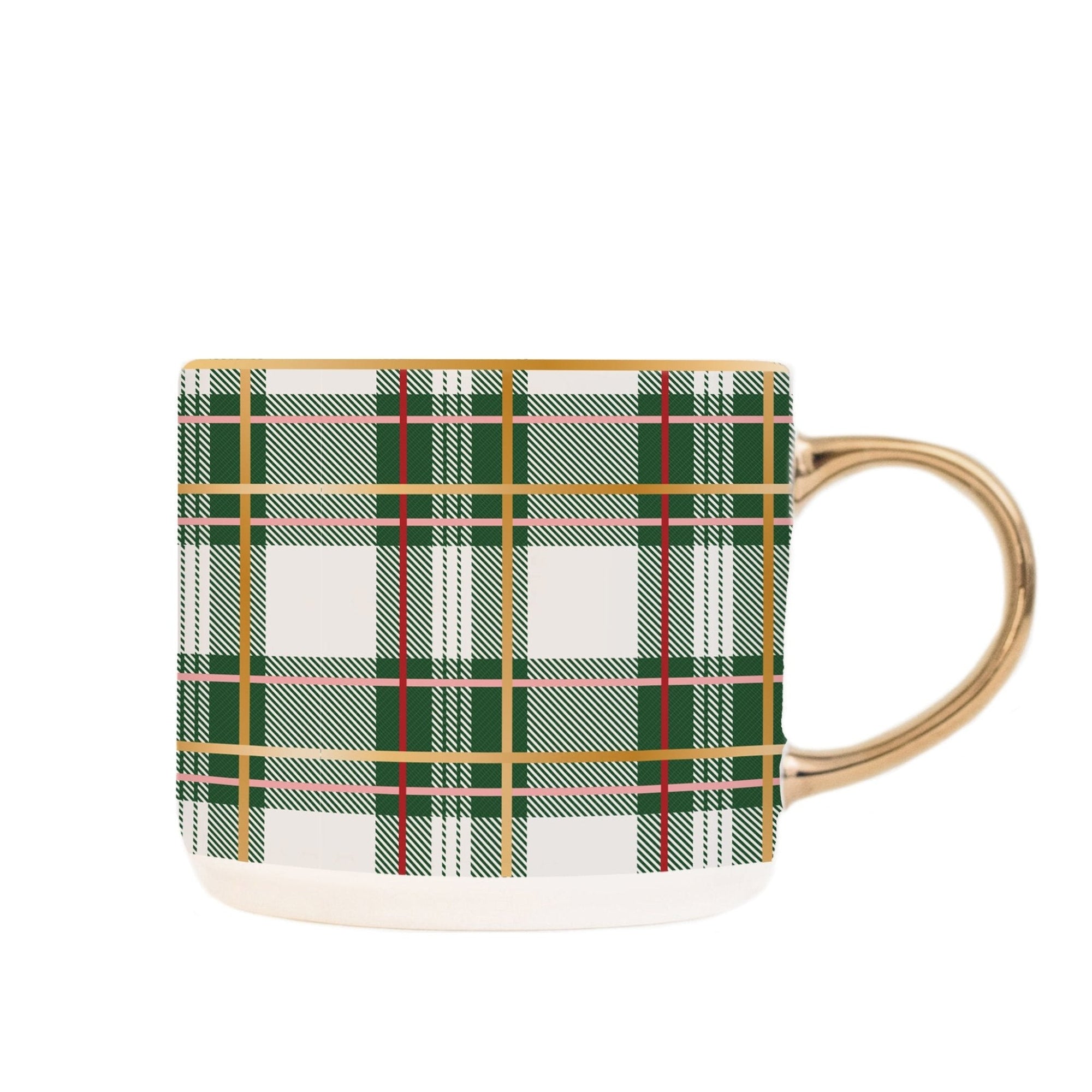 Green Plaid Coffee Mug 17oz.