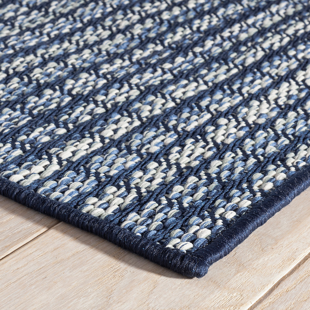 Dash & Albert Coco Blue Handwoven Indoor/Outdoor Custom Rug