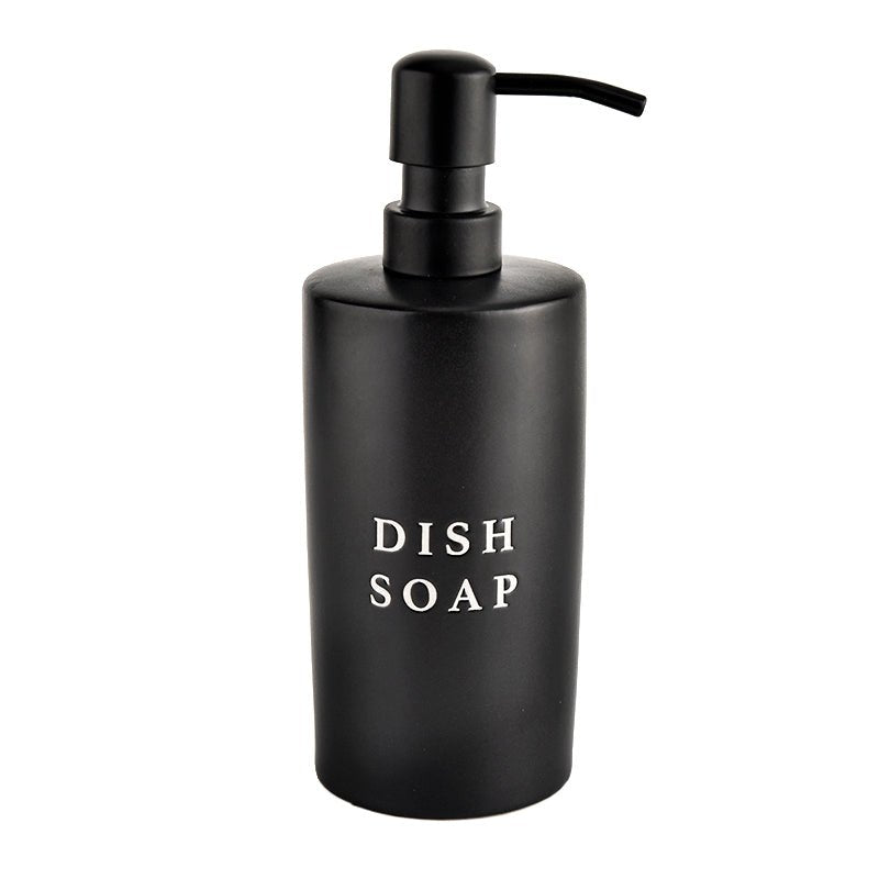 15oz Black Stoneware Dish Soap Dispenser