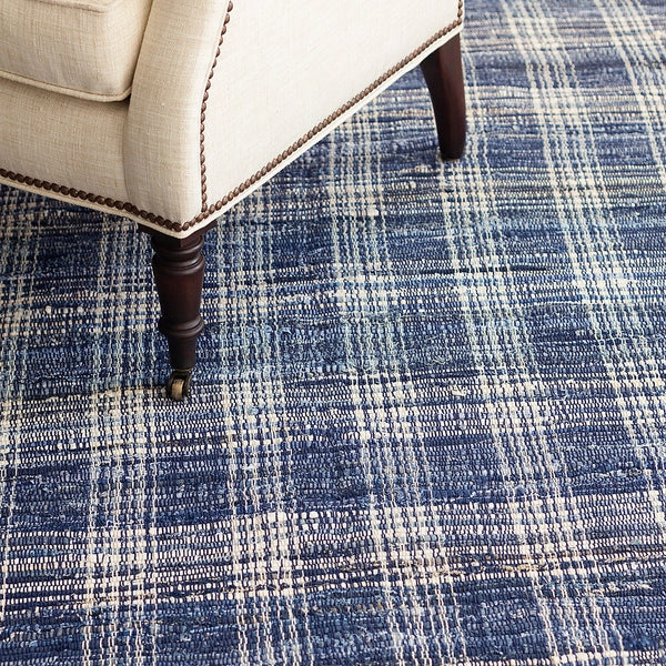 Dash &amp; Albert Denim Plaid Handwoven Cotton Rug