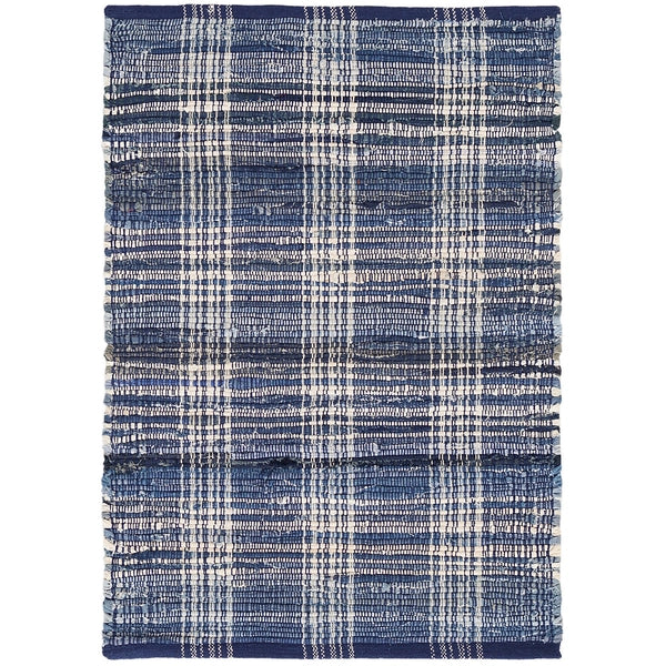 Dash & Albert Denim Plaid Handwoven Cotton Rug