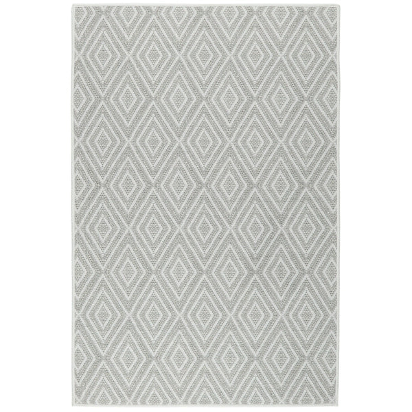 Diamond Platinum/White Machine Washable Rug