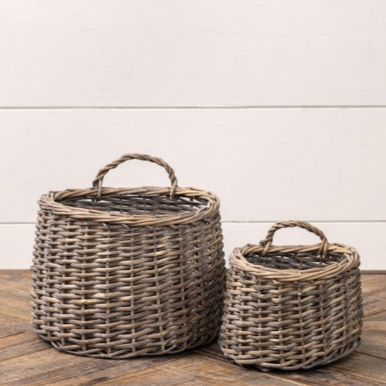 Woven Willow Hanging Basket Set