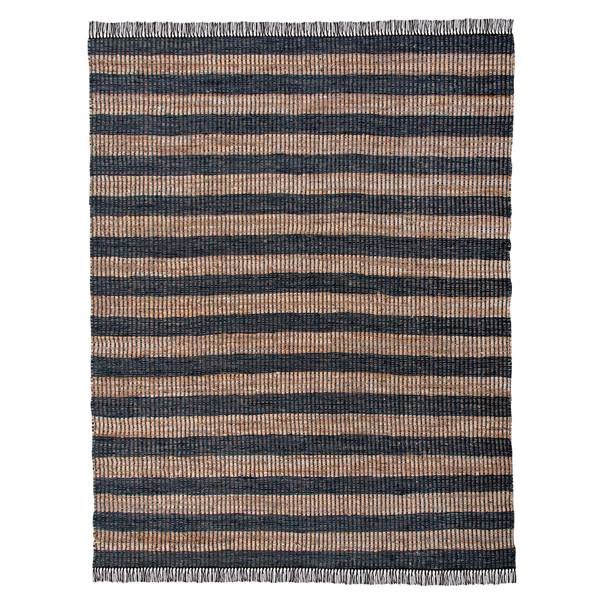 Leather and Hemp Woven Rug 8' x 10'