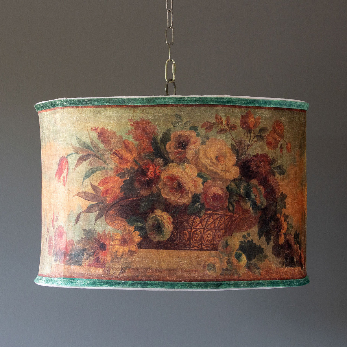 Velvet Floral Shade Pendant Light