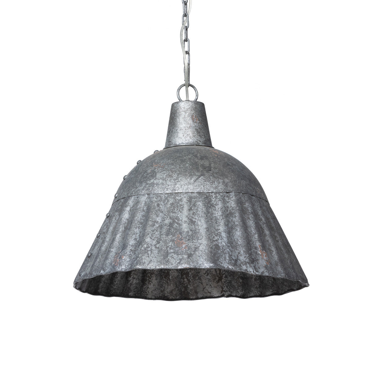 Fluted Galvanized Pendant Light