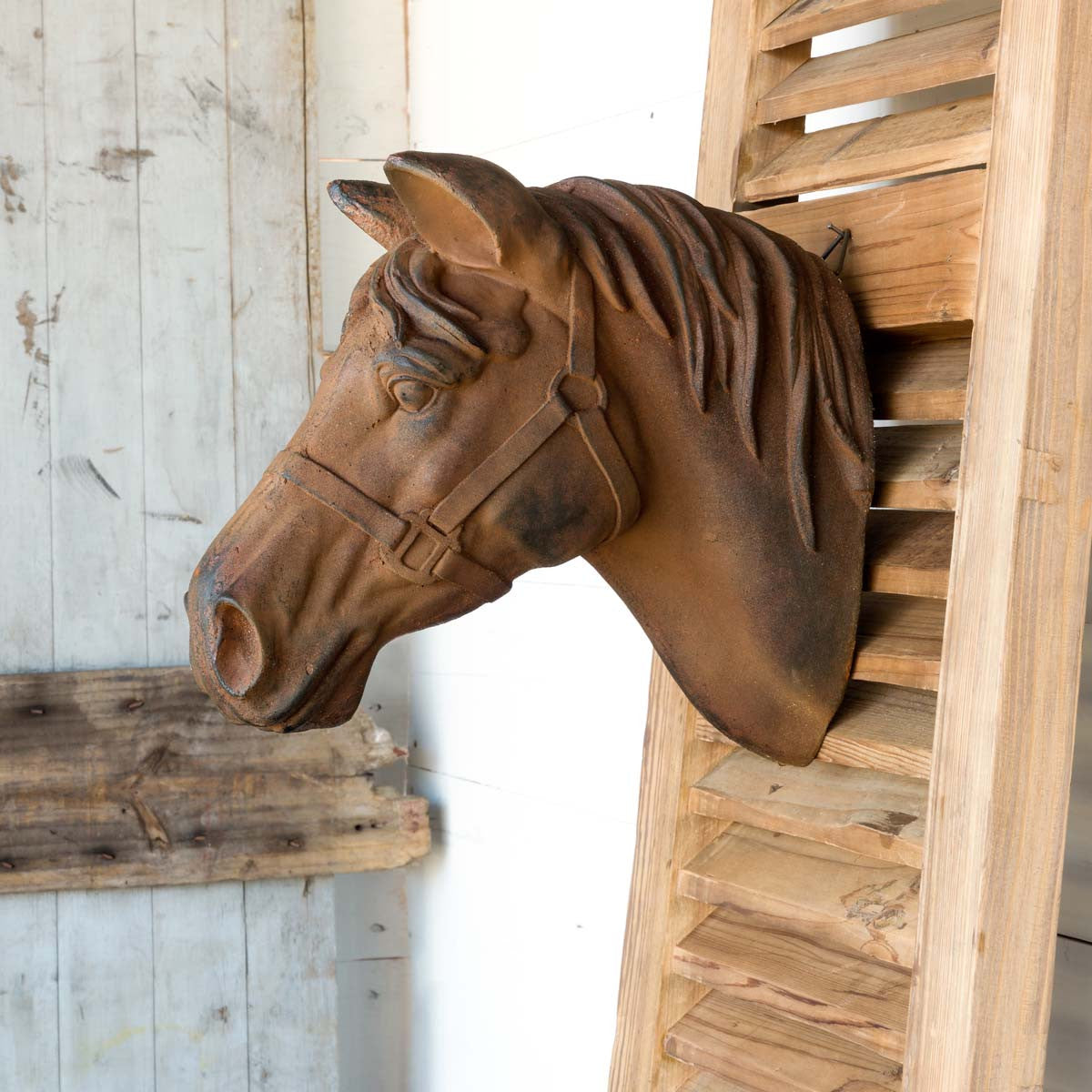 Estate Stone Wall Mount Horse Head