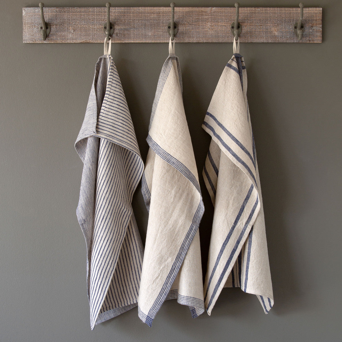 Soft Linen Stripe Blue Dishtowel