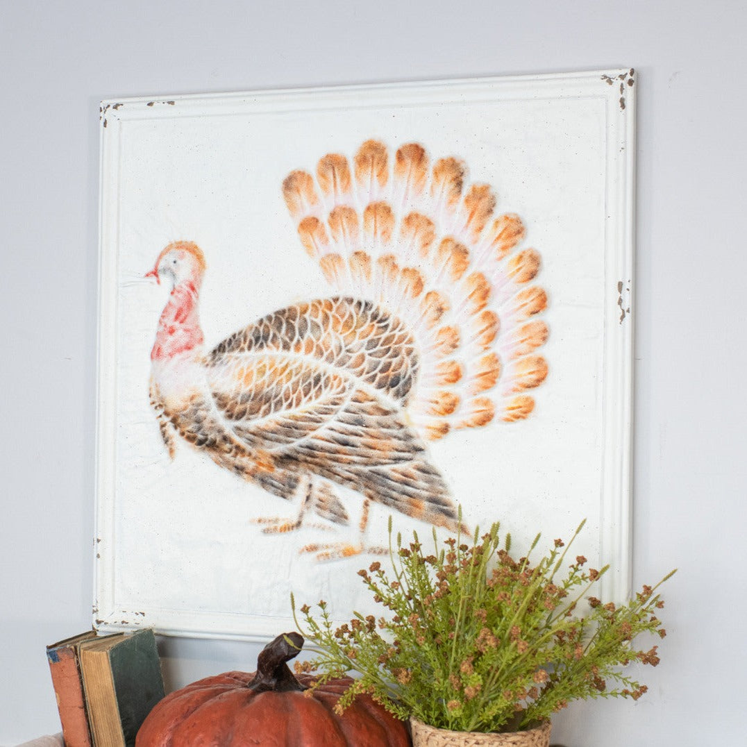 Pressed Metal Turkey Sign