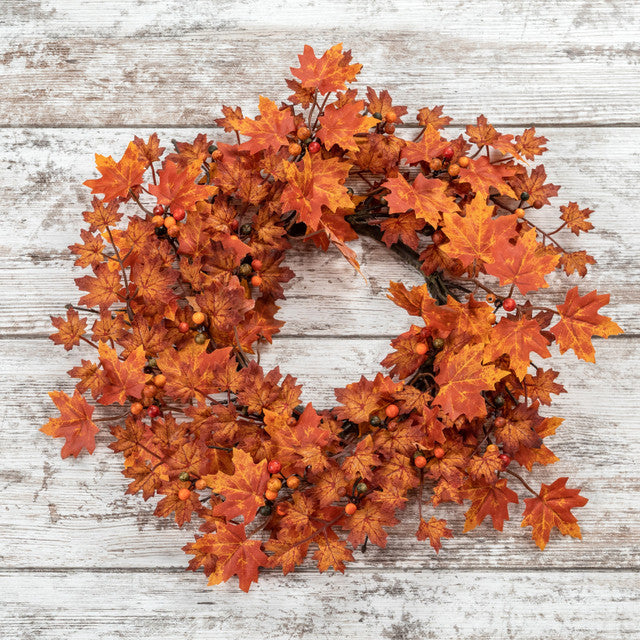 Maple Leaves Wreath With Berries
