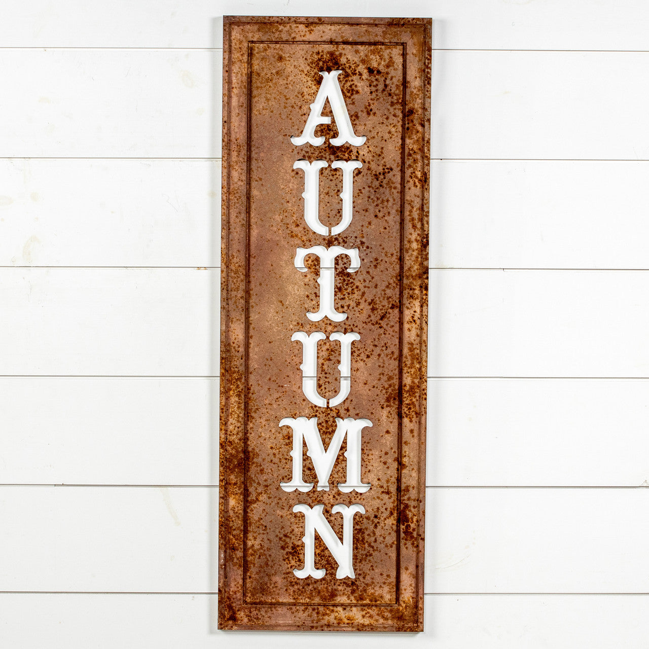 Vertical Autumn Frame Metal Sign