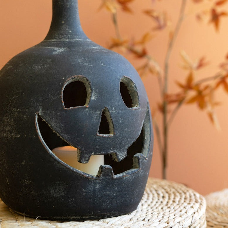 Black Clay Jack-O-Lantern Set