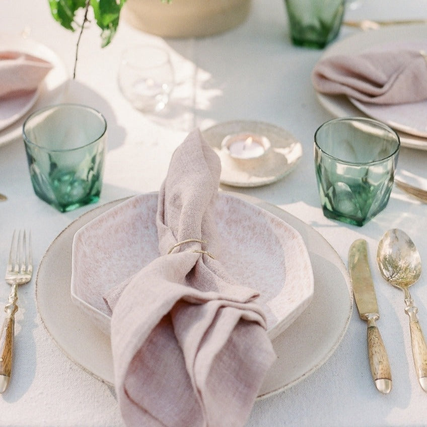 Stone Washed Linen Hemmed Dinner Napkin