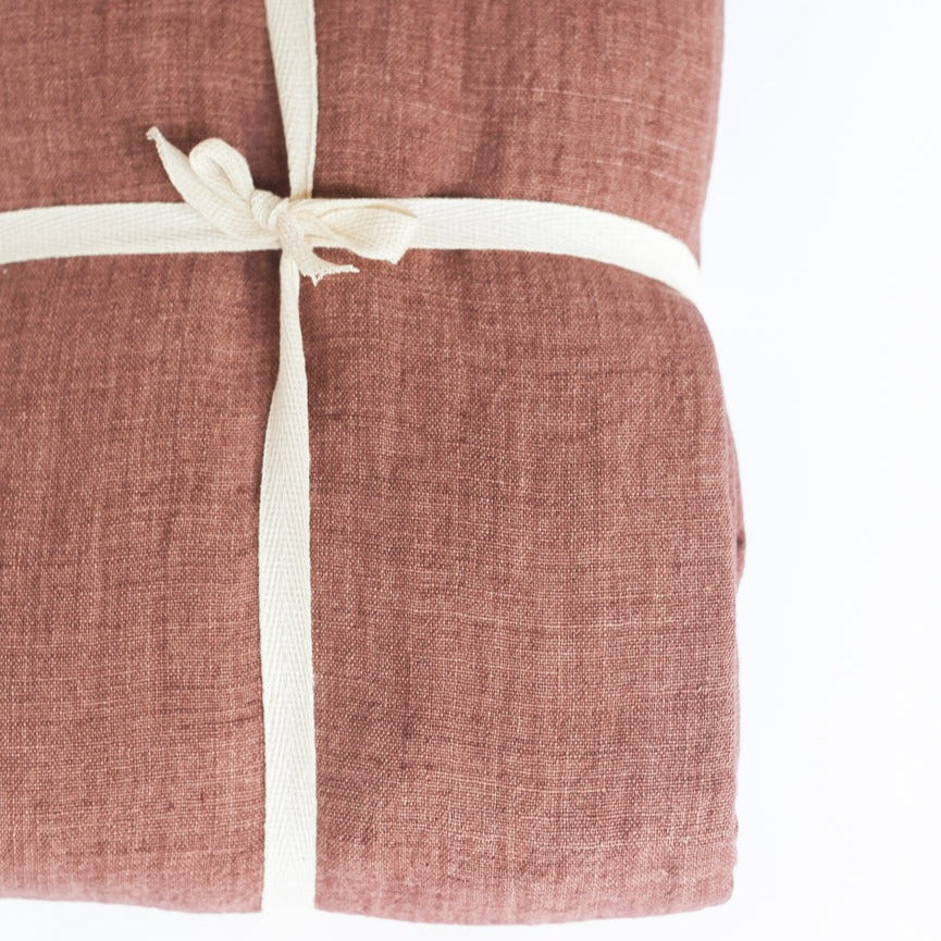 Stone Washed Linen Throw Blanket