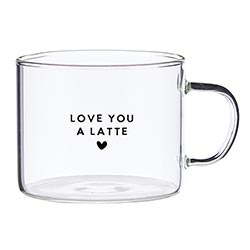 Love You A Latte Glass Mug Set