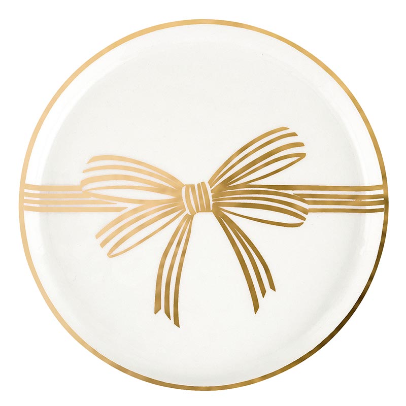 Gold Bow Appetizer Plate Set