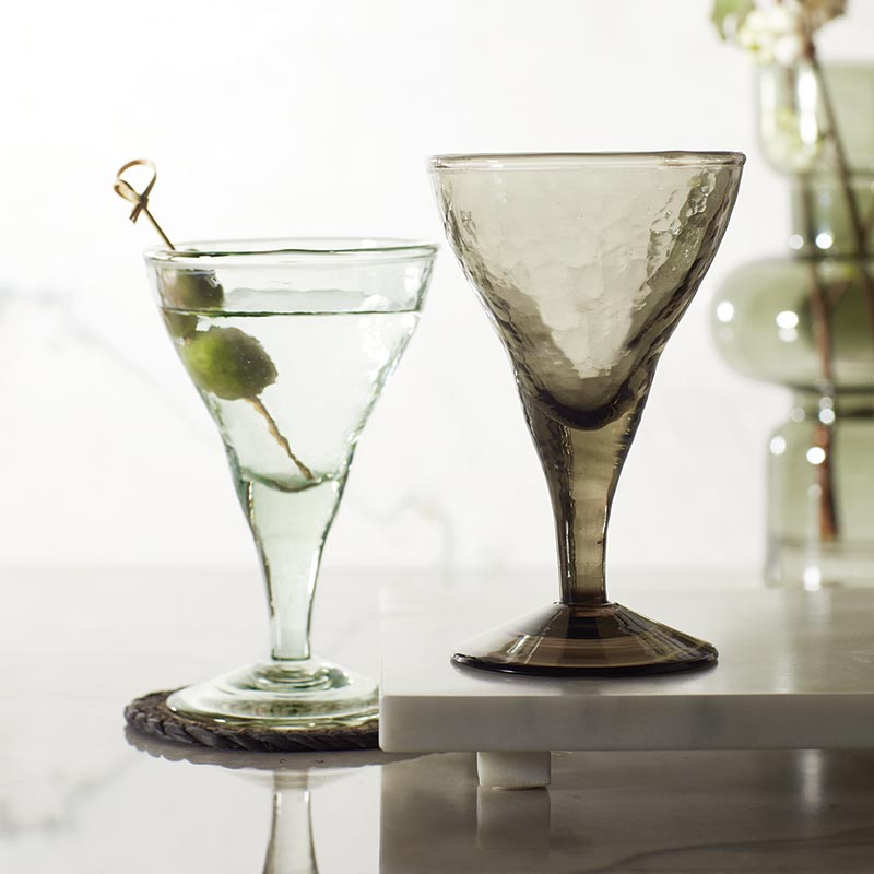 Textured Glass Goblet Set