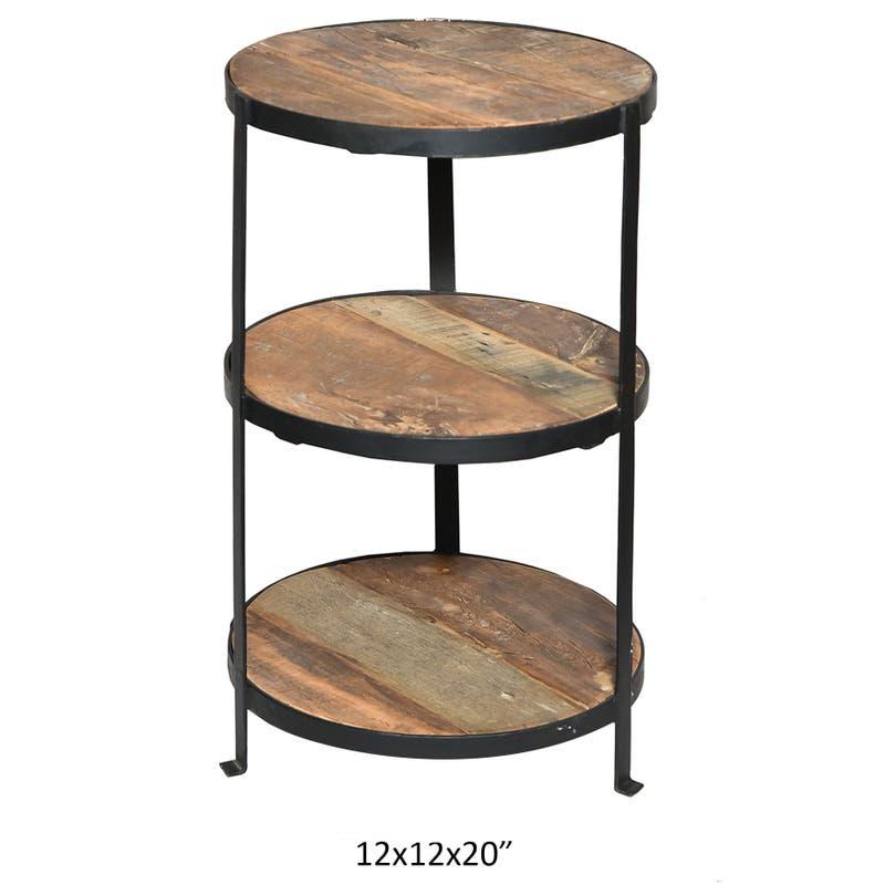 Three Tier Iron & Rustic Wood Stand