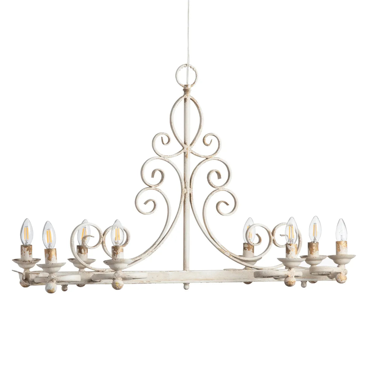 Horizontal Iron Filigree Chandelier