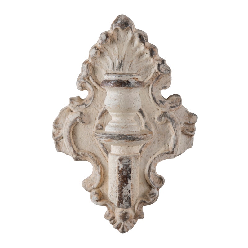 Aged Wall Sconce With Single Candle Holder