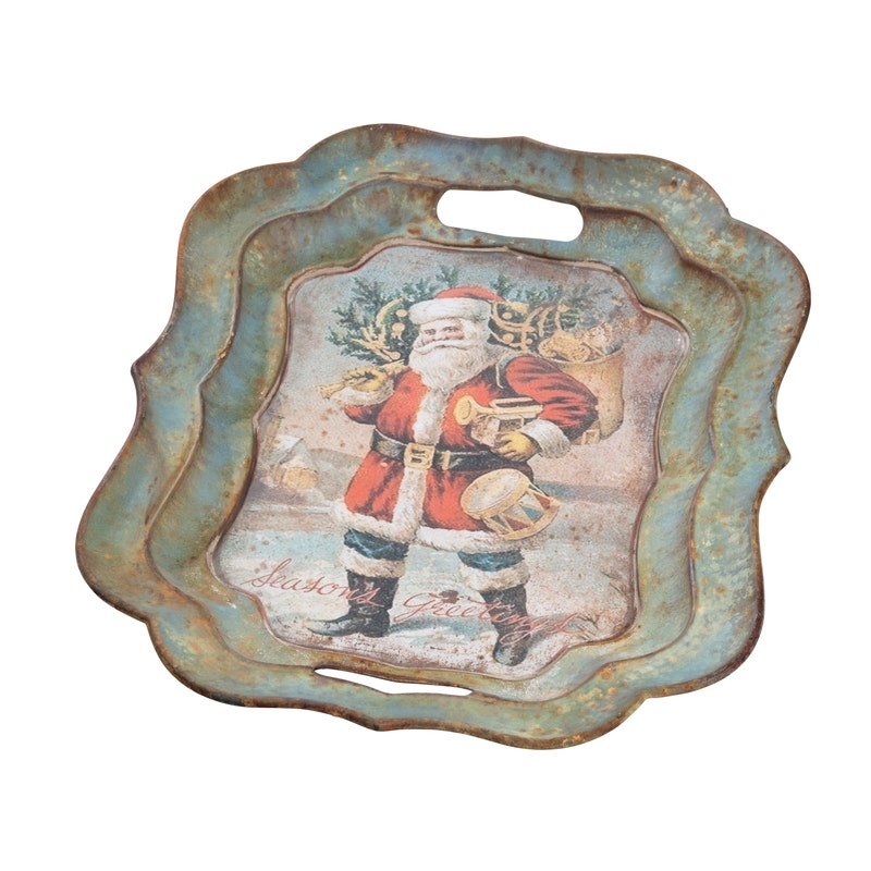 Santa Bearing Gifts Tray Set