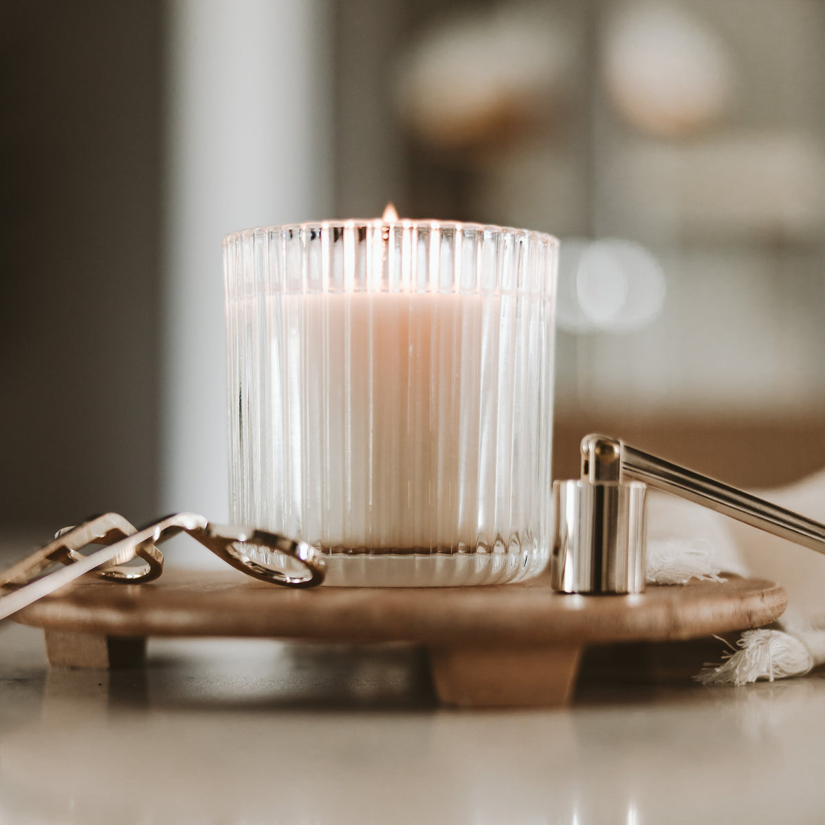 Hello Fall Fluted Soy Candle