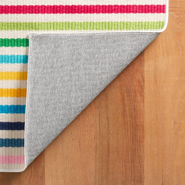 Rainbow Stripe Multi Machine Washable Rug