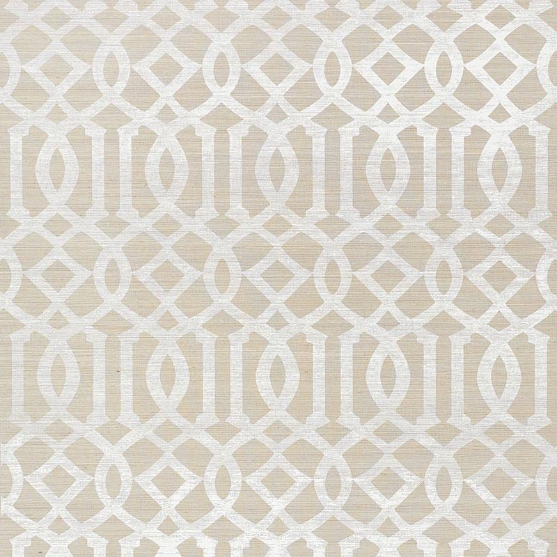 Schumacher Imperial Trellis Sisal Wallpaper