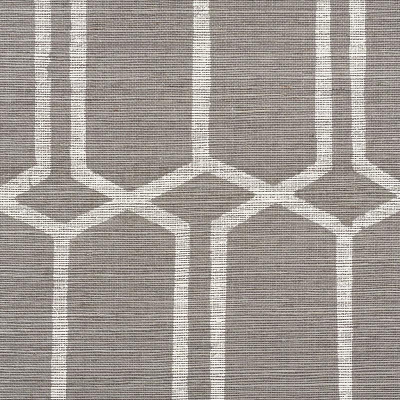 Schumacher Modern Trellis Sisal Wallpaper