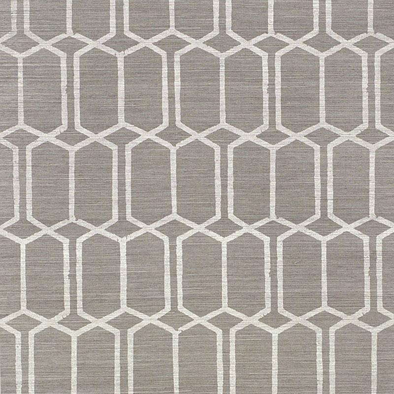 Schumacher Modern Trellis Sisal Wallpaper