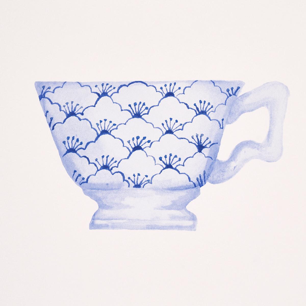 Schumacher Onie's Teacups Wallpaper