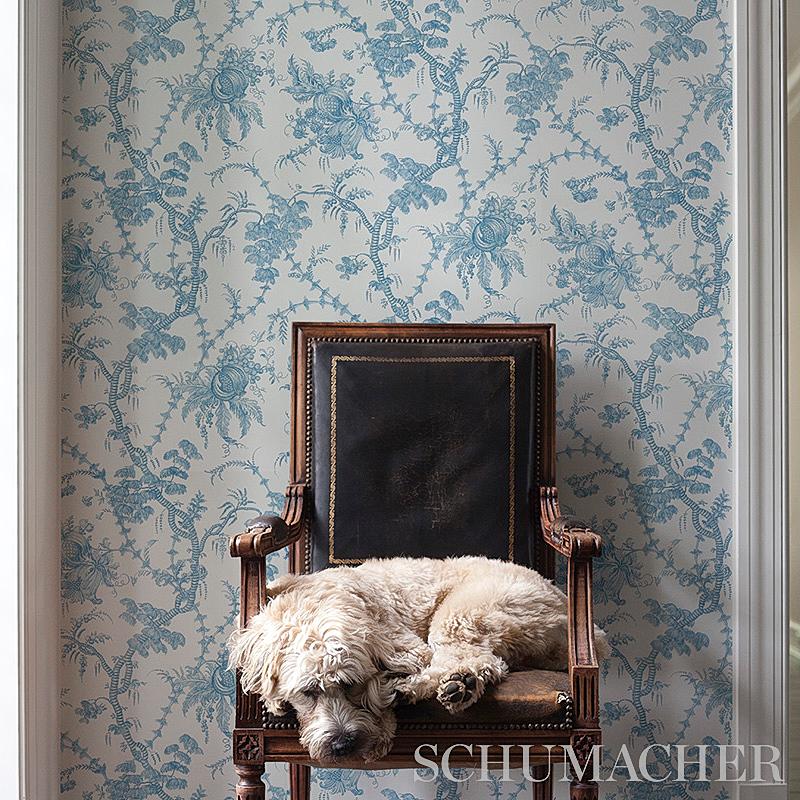 Schumacher San Cristobal Toile Wallpaper