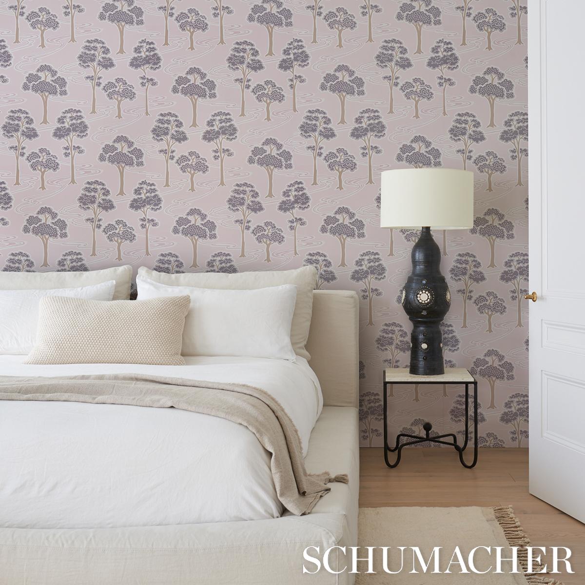 Schumacher Tree River Print Wallpaper