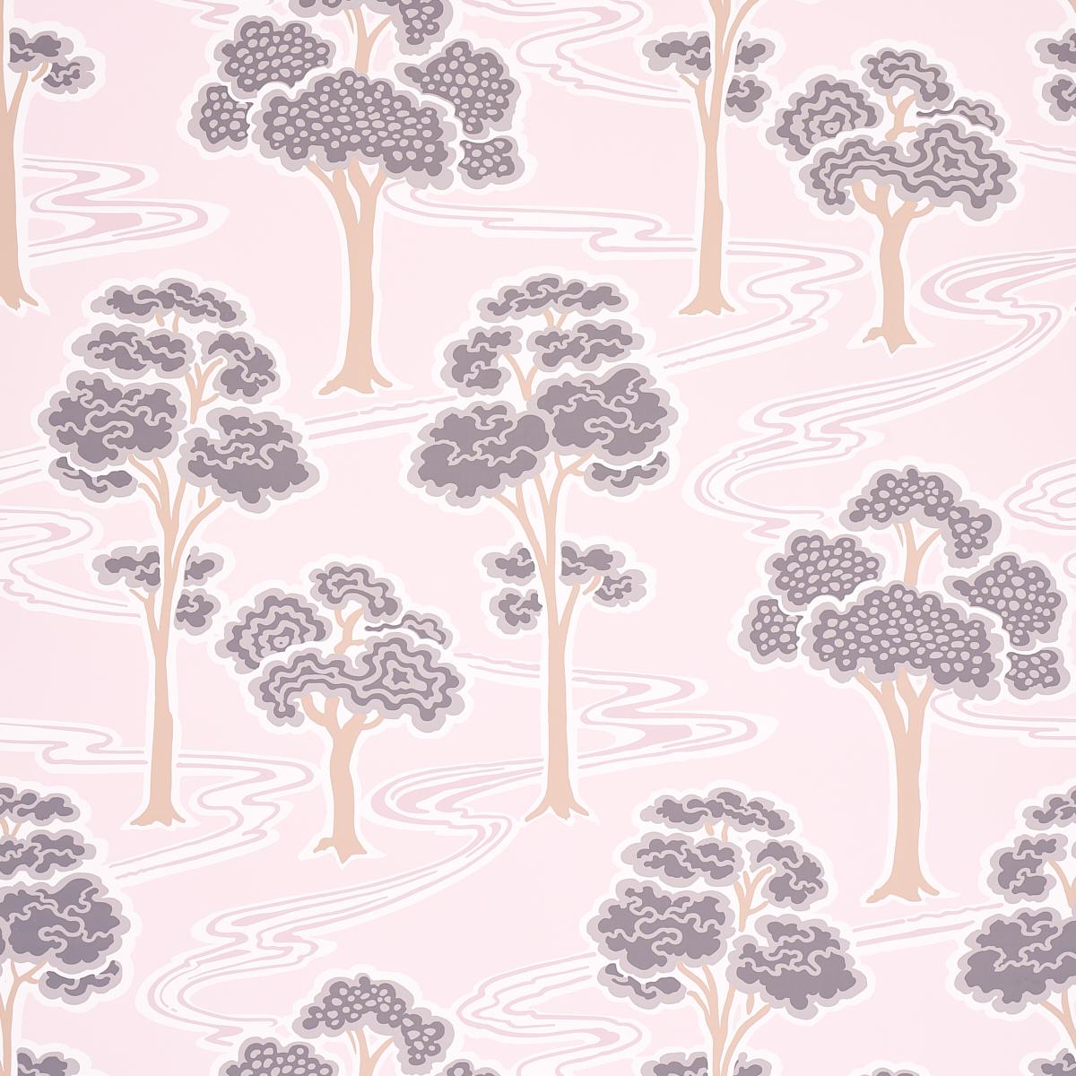 Schumacher Tree River Print Wallpaper