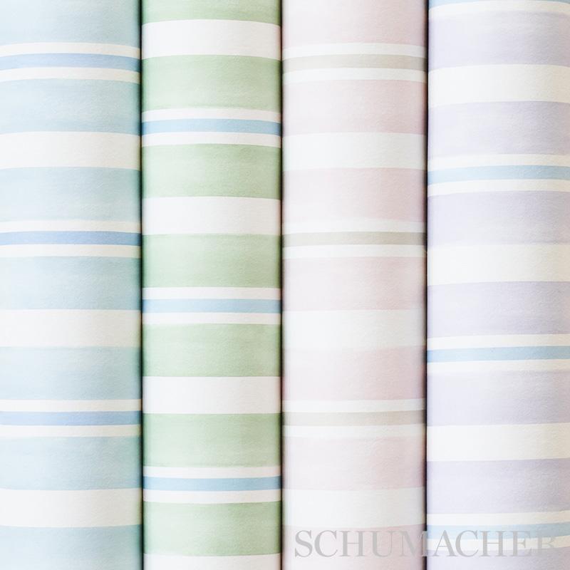 Schumacher Watercolor Stripe Wallpaper