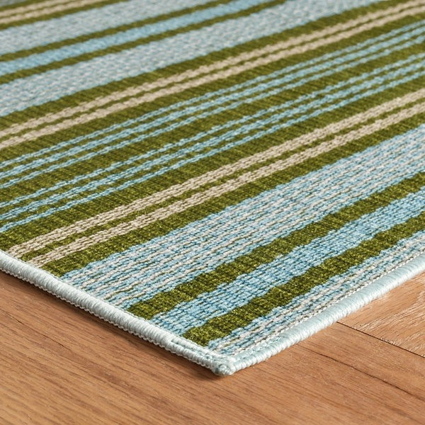 Stripe Multi Machine Washable Rug