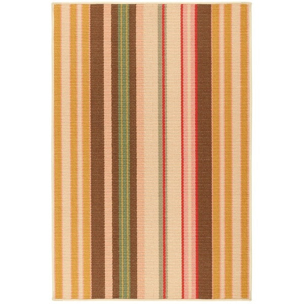 Stripe Multi Machine Washable Rug