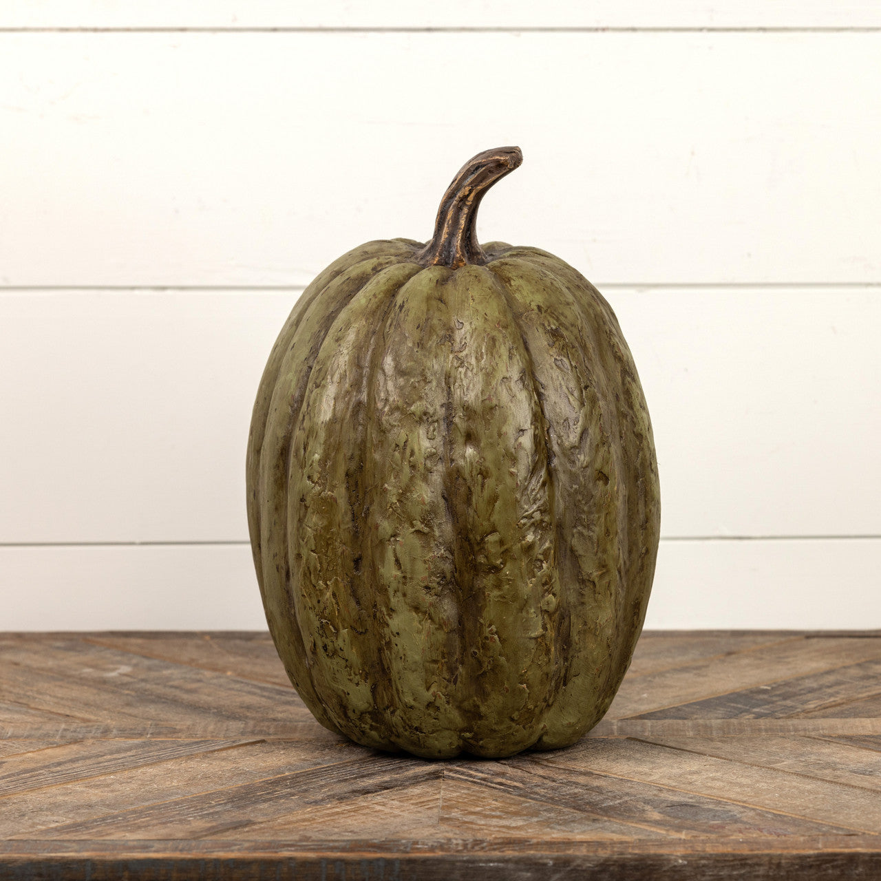 Olive Green Mache Pumpkin