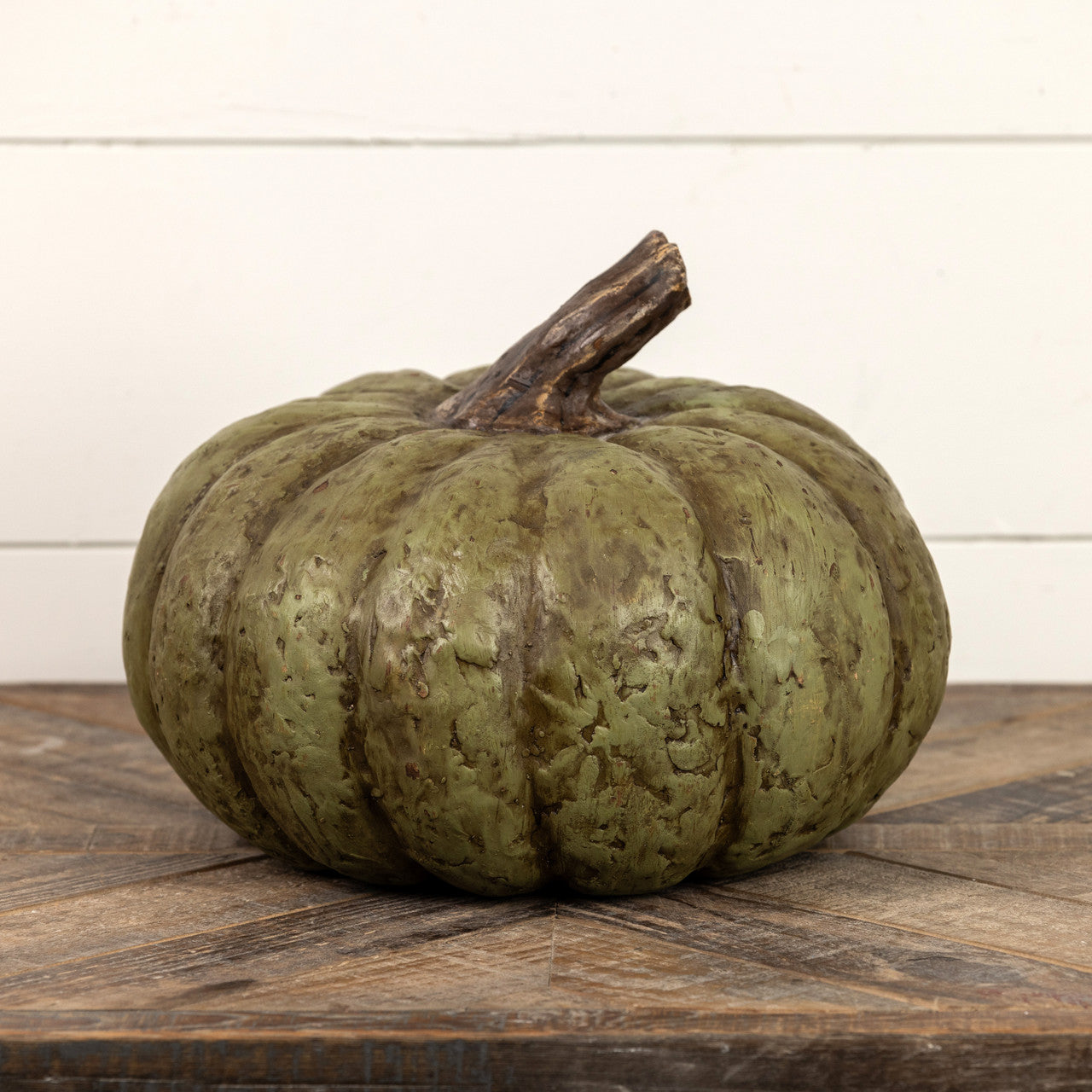 Olive Green Mache Pumpkin