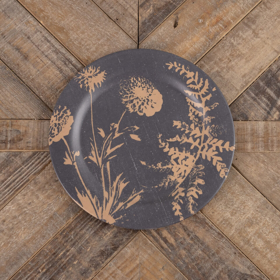 Black Botanical Plate