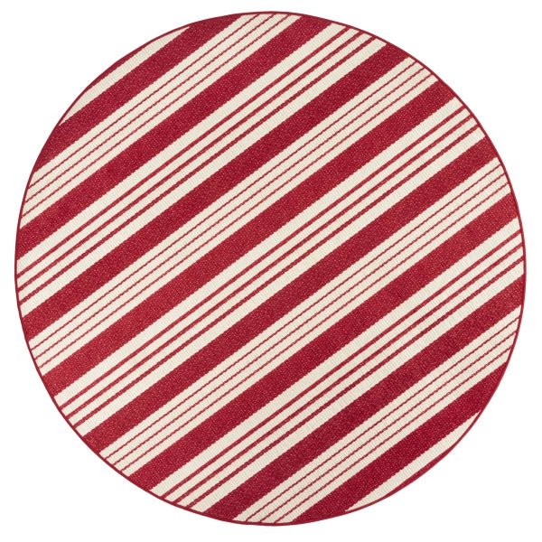 Abby Ticking Red Machine Washable Rug - A Cottage in the City