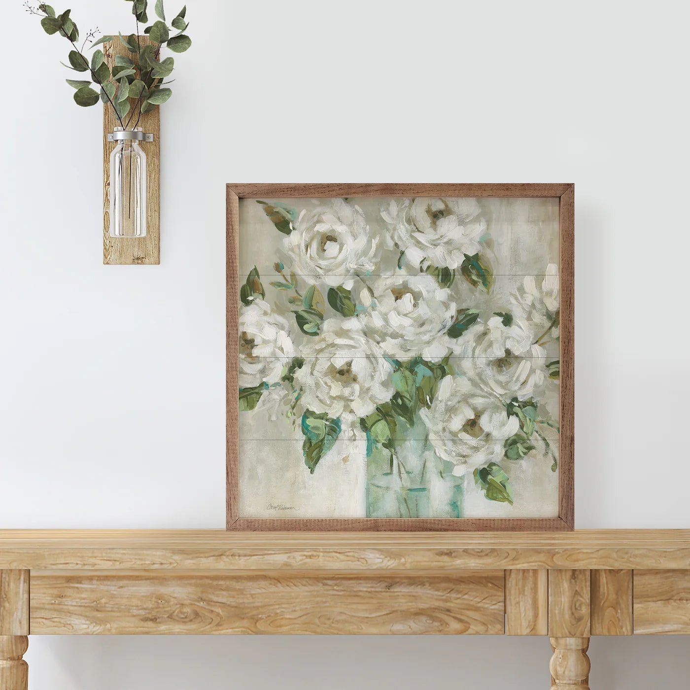 Afternoon Peonies By Carol Robinson Wood Framed Print - A Cottage in the City